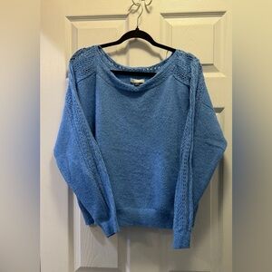 American Eagle Outfitters Light Blue Open-Stitch Sweater